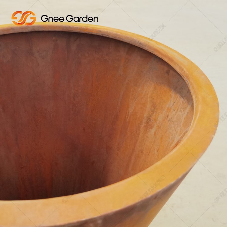outdoor corten steel round flower pot outside garden metal planters outdoor corten steel round flower pot outside garden metal planters