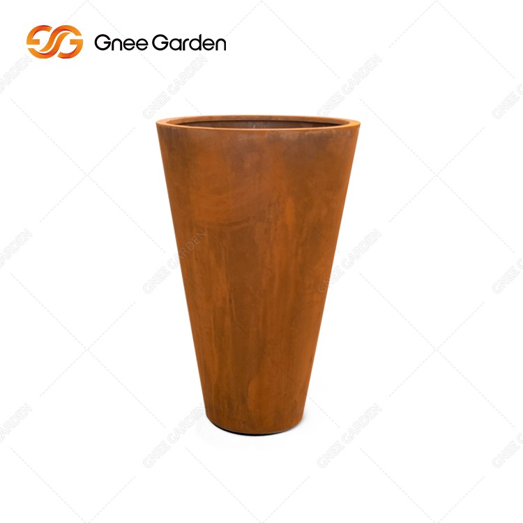 outdoor corten steel round flower pot outside garden metal planters outdoor corten steel round flower pot outside garden metal planters