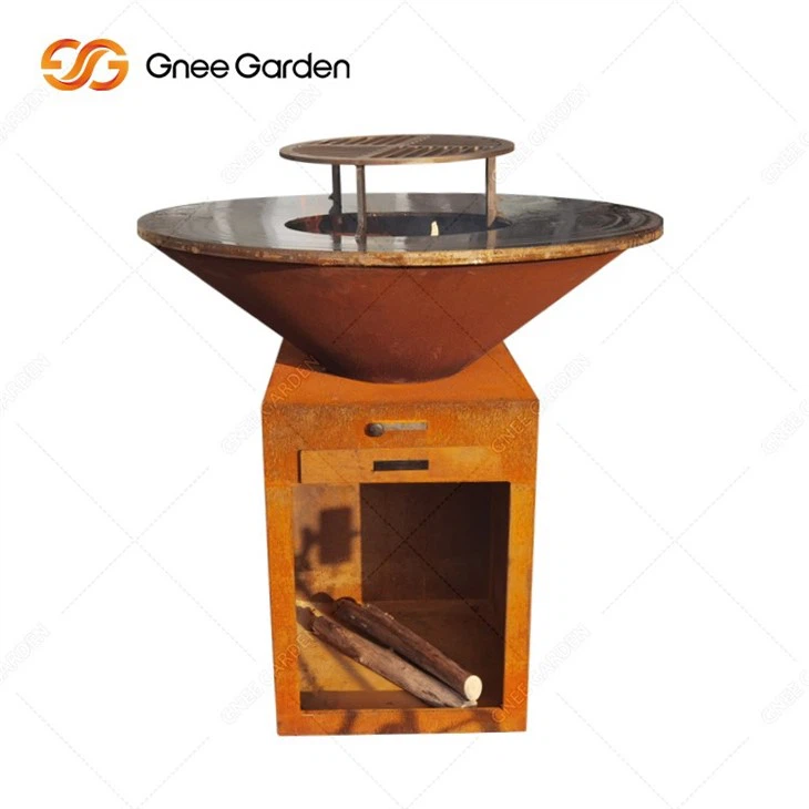 Corten Steel BBQ Grill For Garden Cooking