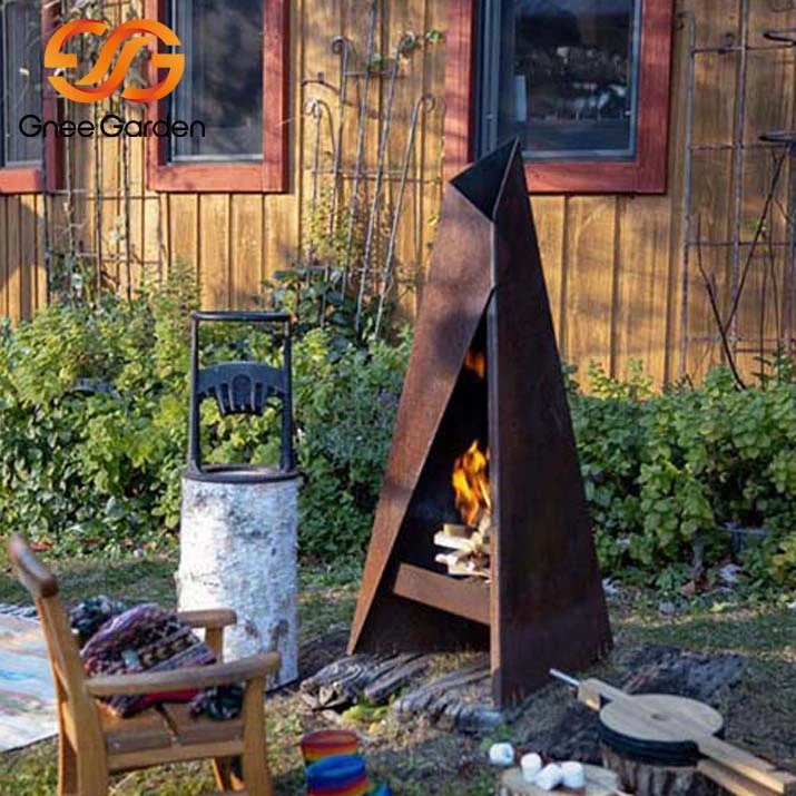 Corten Steel fireplace outdoor （2）