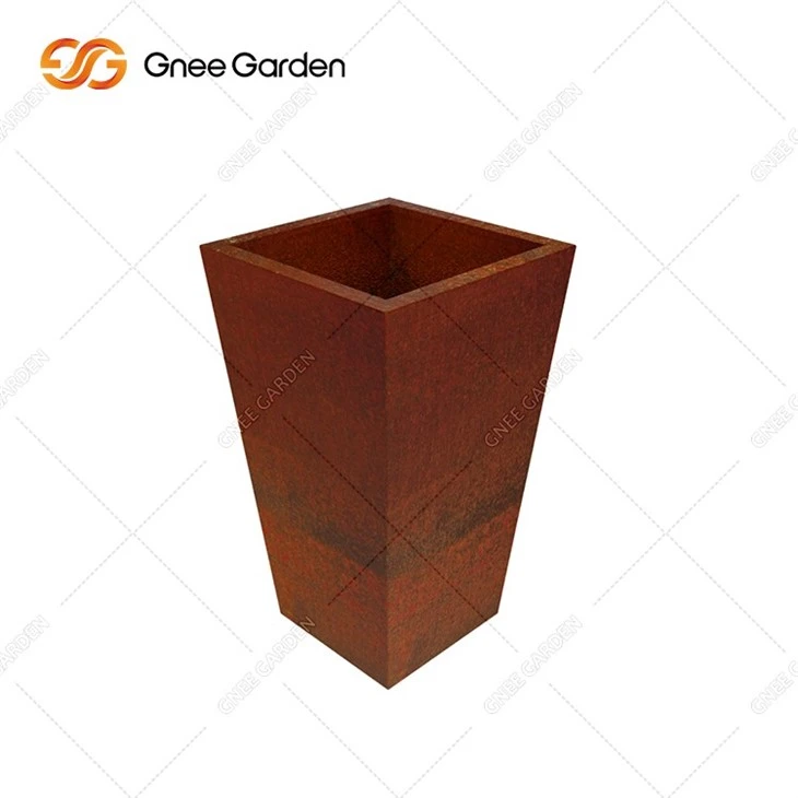 Custom Outdoor Metal Garden Pots Big Size Corten Steel Pot