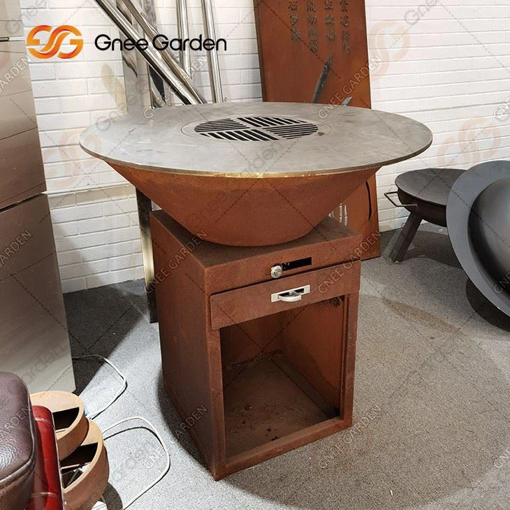 Customized Outdoor Charcoal Grill For Chicken Garden And Camping, Charcoal Grills Corten Steel Outdoor