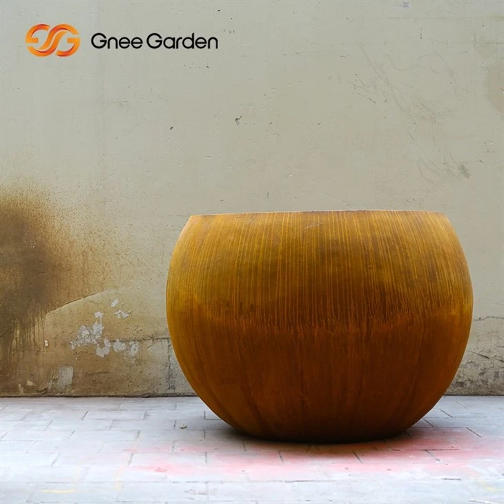 Landscape Corten Steel Rusty Planter Artificial Flower Pot