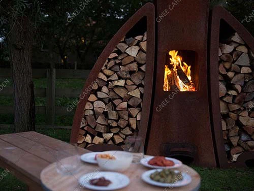 Outdoor Garden Fireproof Fireplace Metal Corten Steel