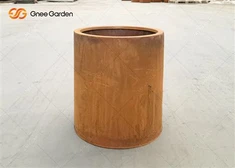 أصيص زهور مصنوع من الفولاذ المعدني المدبب عالي الكورتن