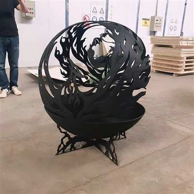 Large Garden Fire Ball 600 800 1000 1200 Diameter Corten Steel Fire Pit Ball Outdoor