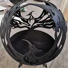 في الهواء الطلق فريدة من نوعها كورتن الصلب الكرة نحاس مخصص نمط معدن نقش طباعة