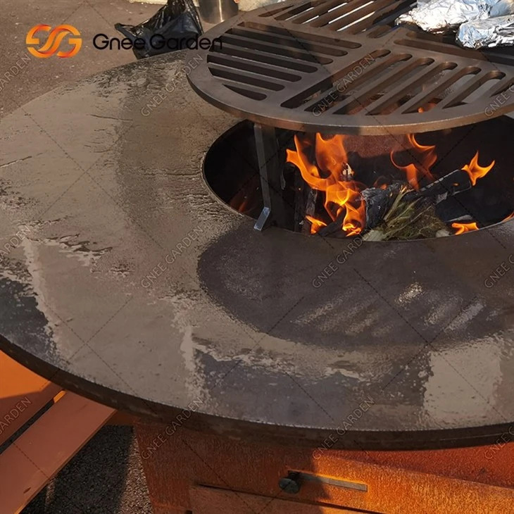 Fire Table Corten Steel Charcoal Grill For Bbq Corten Stove Wood Burning Bbq Stove