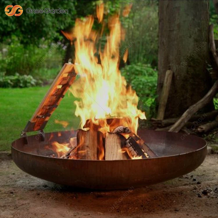 Small Weathering Steel Fire Bowl With Base Small Weathering Steel Fire Bowl With Base