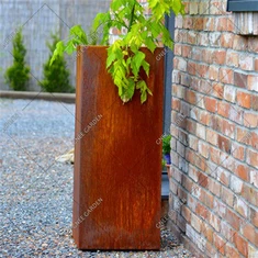 في الهواء الطلق شعبية الطقس مقاومة زهرة وعاء جولة مربع الصدأ الأحمر للمساحات في الهواء الطلق كورتن الصلب صندوق الغراس