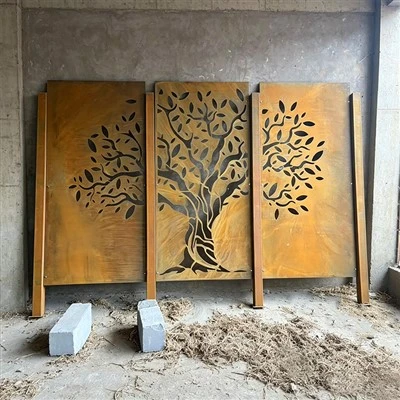 شاشات Corten Steel للخصوصية الخارجية